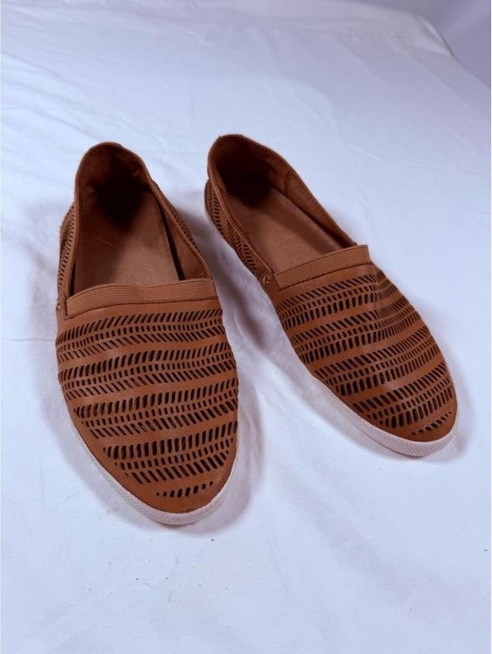 Frye Brown Slip-On Casual Shoes with Cutout Pattern